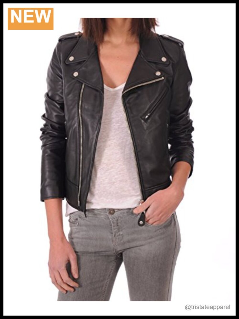 Women's Lambskin Leather Bomber Biker Jacket